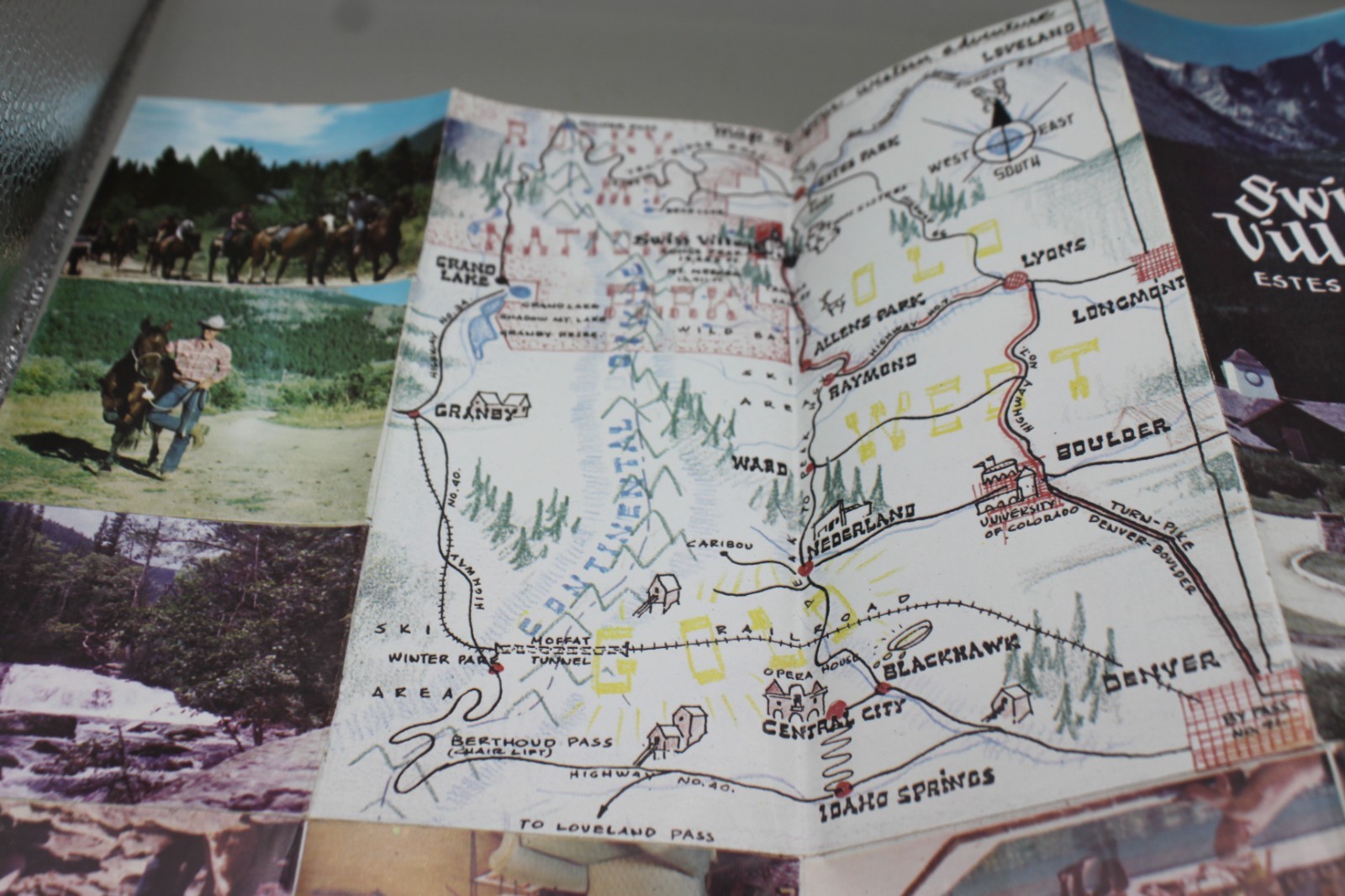 Estes Park Swiss Village Colorado Travel Brochure Vintage