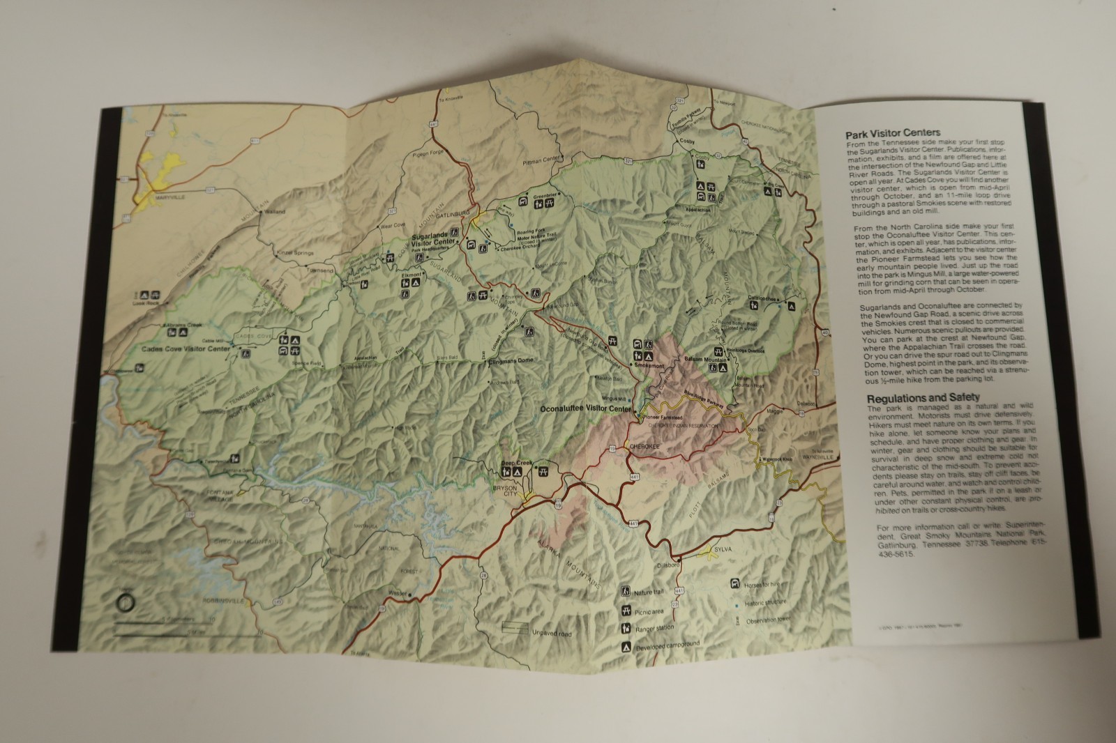Great Smoky Mountains National Park North Carolina & Ten. Travel Souvenir Map