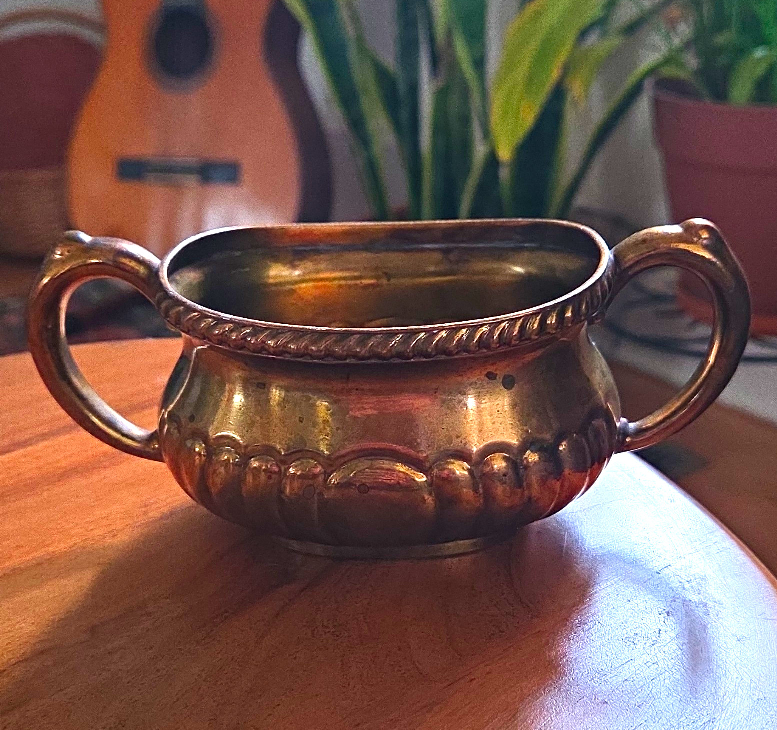 Vintage Brass Bowl Gorham Co Silver Soldered Chicago Beach Hotel, Early 20th C.