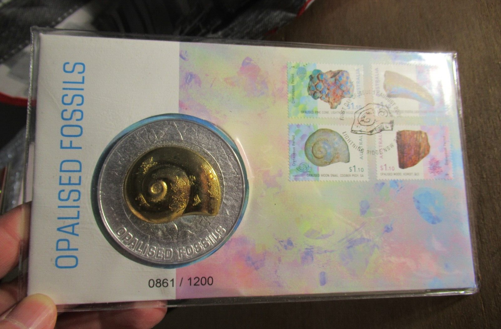 AUSTRALIA PNC COVER: 2020 OPALISED FOSSILS MEDALLION LIMITED EDITION, 1200 LIMIT
