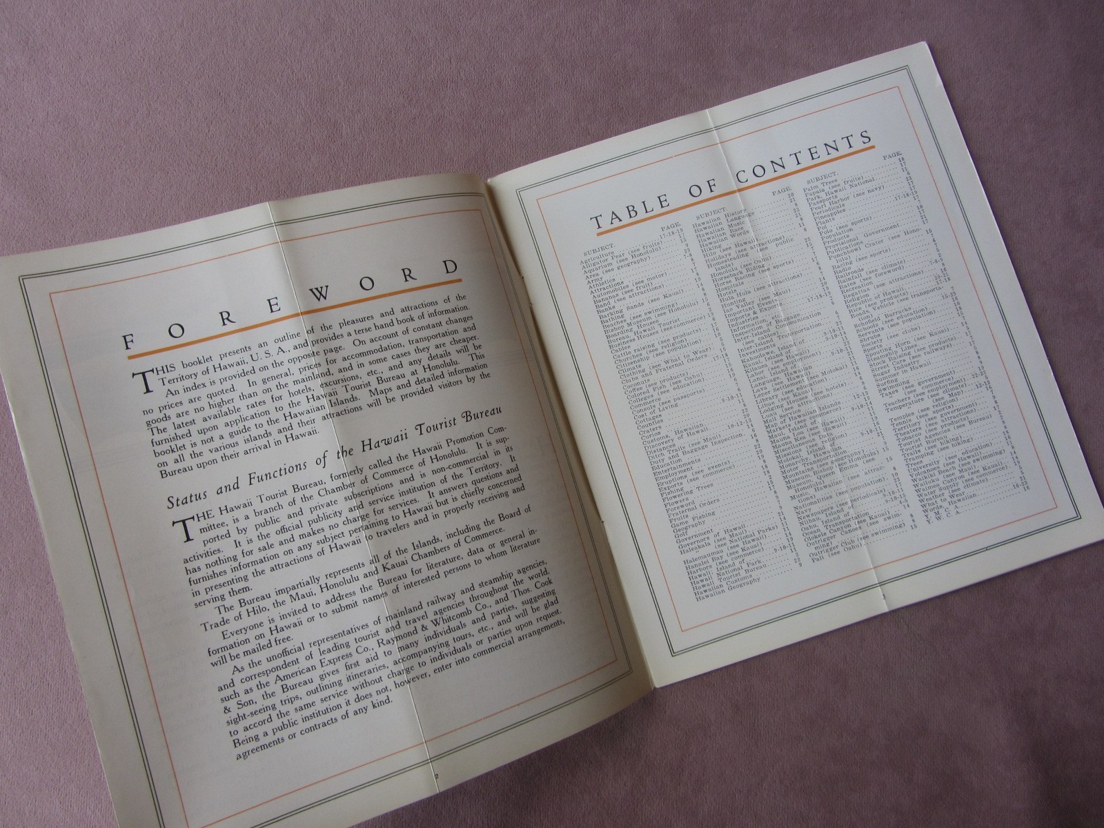 Vtg 1928 Hawaii Travel Guide Booklet Year Round Playground Photos Map Art