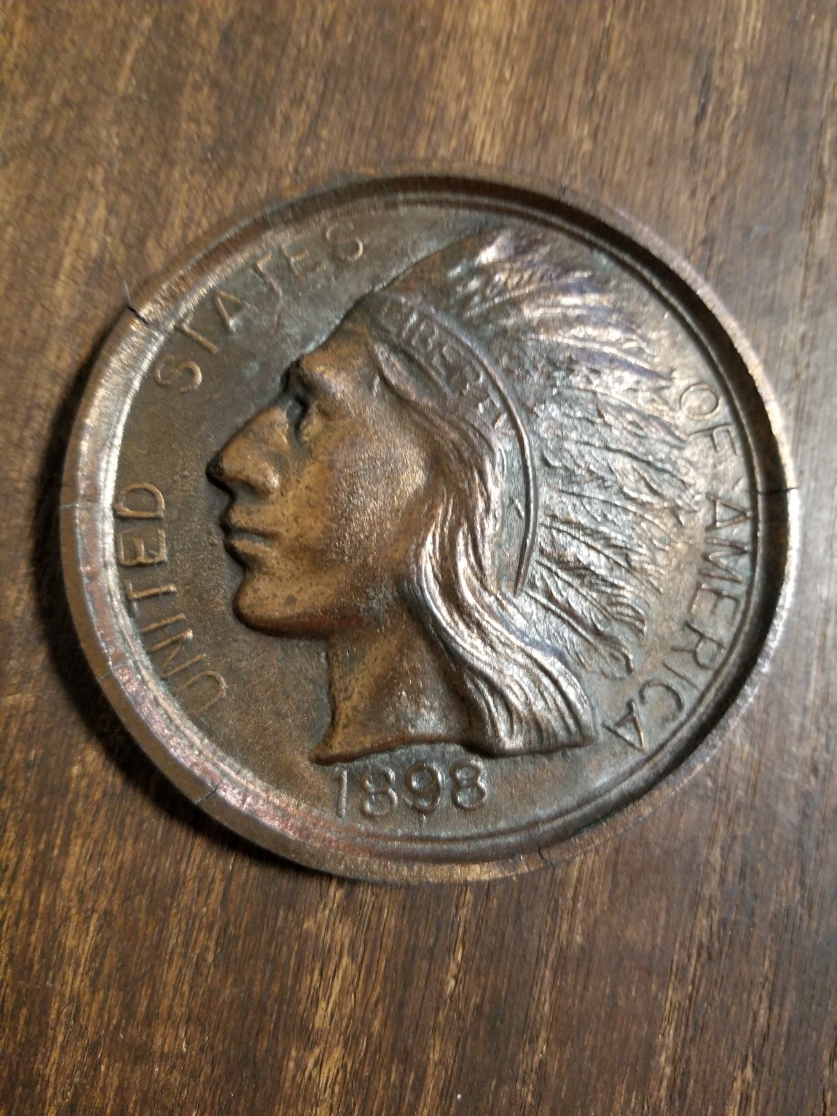 1898 Indian Head Penny 3″ Grand Canyon National Park Souviner Paperweight