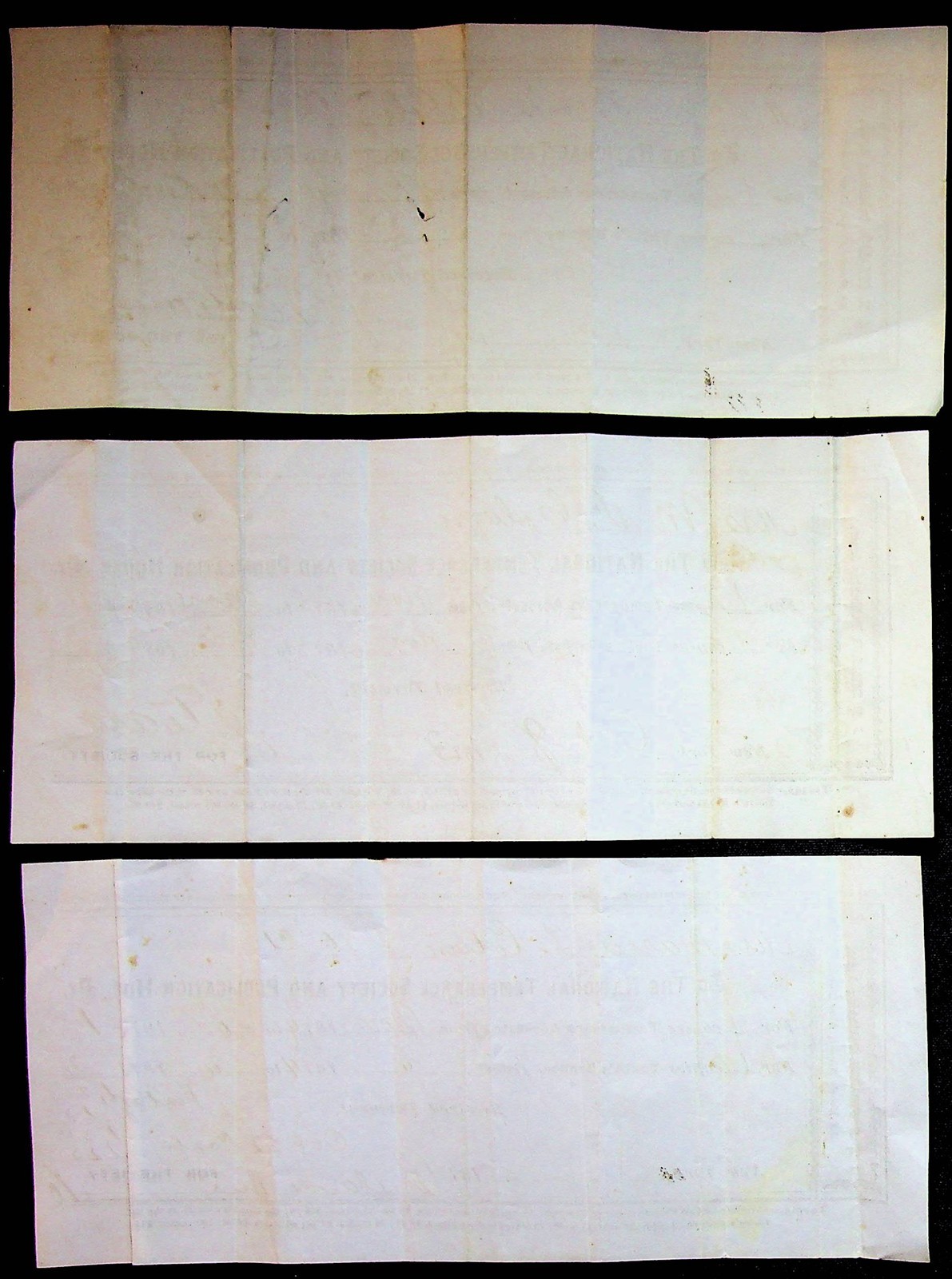 National Temperance Society & Publication House Receipts 1870s New York