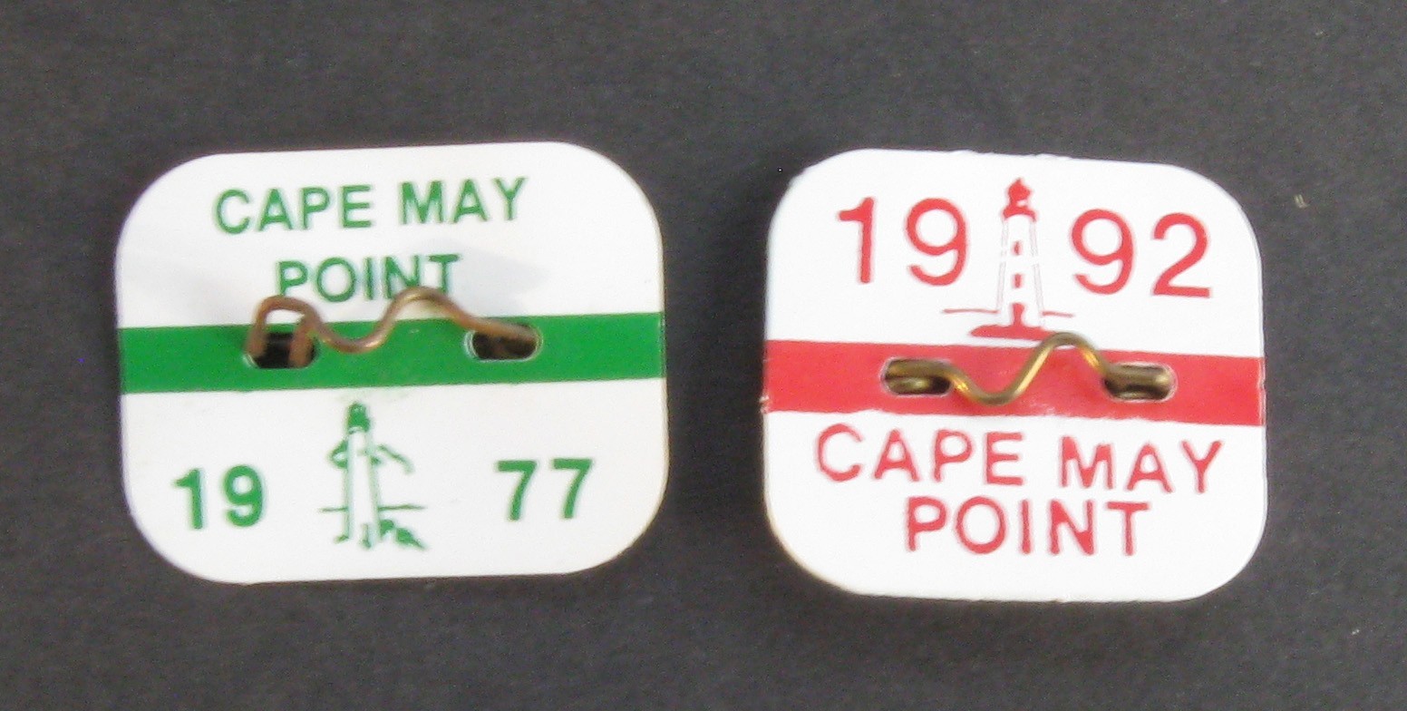 1977 & 1992 CAPE MAY POINT NJ SEASONAL BEACH TAGS