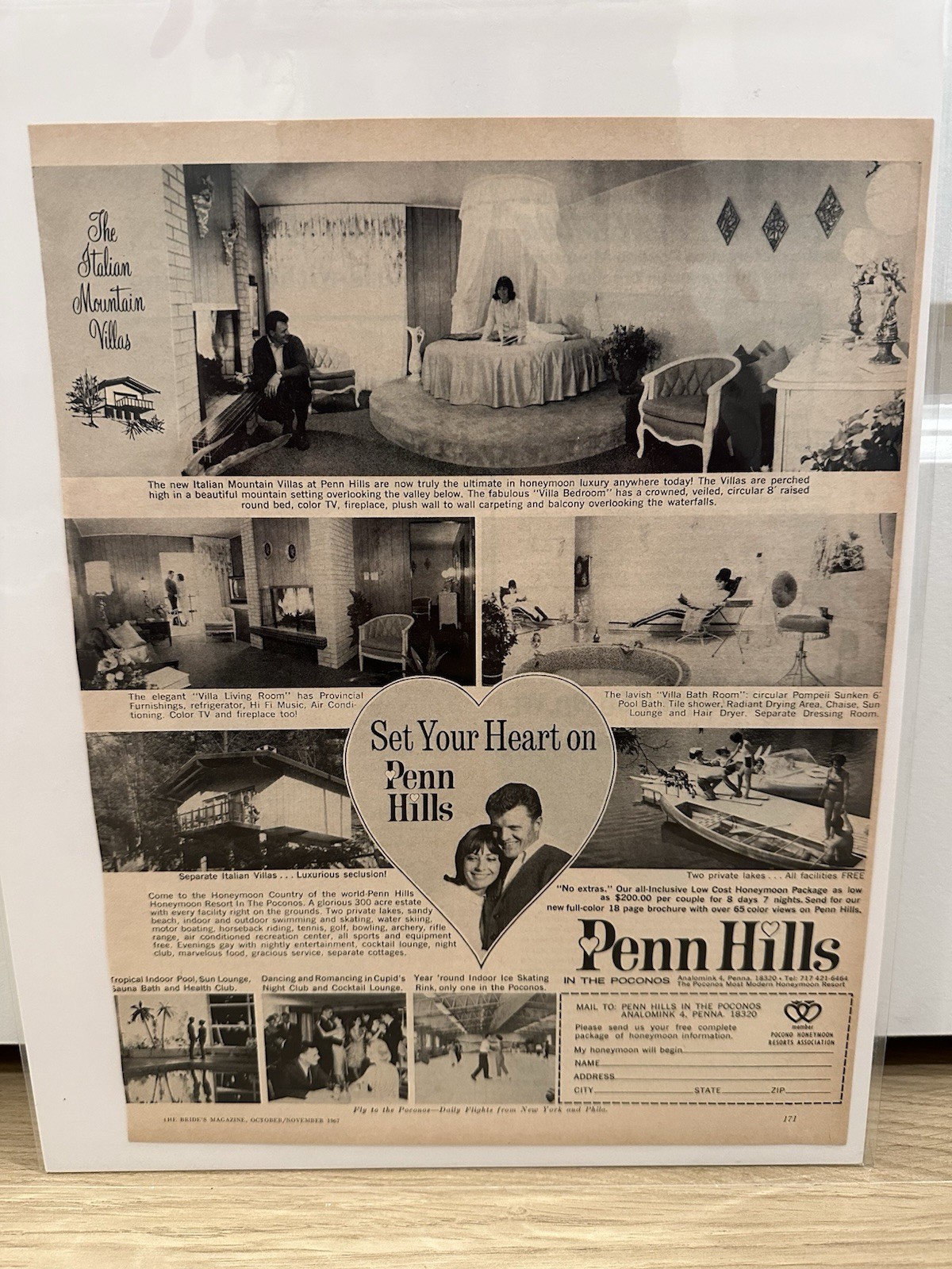 Vintage! Penn Hills In The Poconos Ad! Analomink Pennslvania