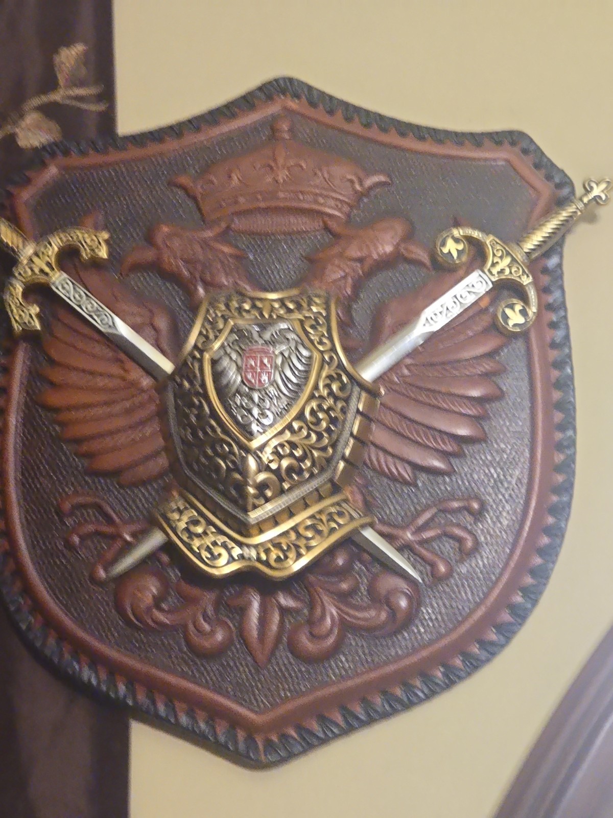 Antique Panoply Coat of Arms Spain Blazon Sword Toledo Eagle- Wall Hanging.