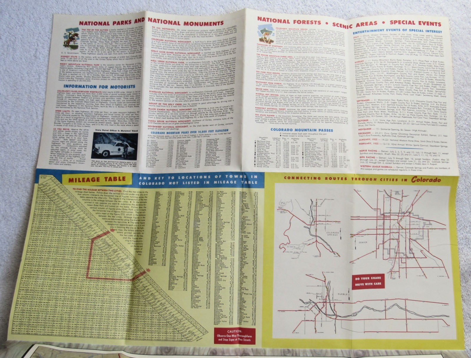 5 Colorful Colorado Souvenir Travel Guides Maps Place Scenes 1941 1950’s Books