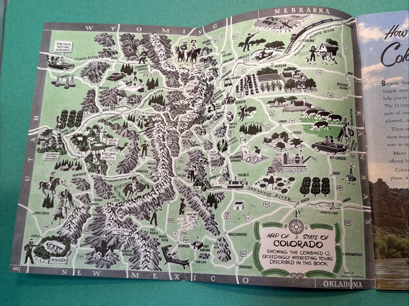 Denver 2 brochures incl Harold Wolfinbarger Pictorial Map 1950’s vintage
