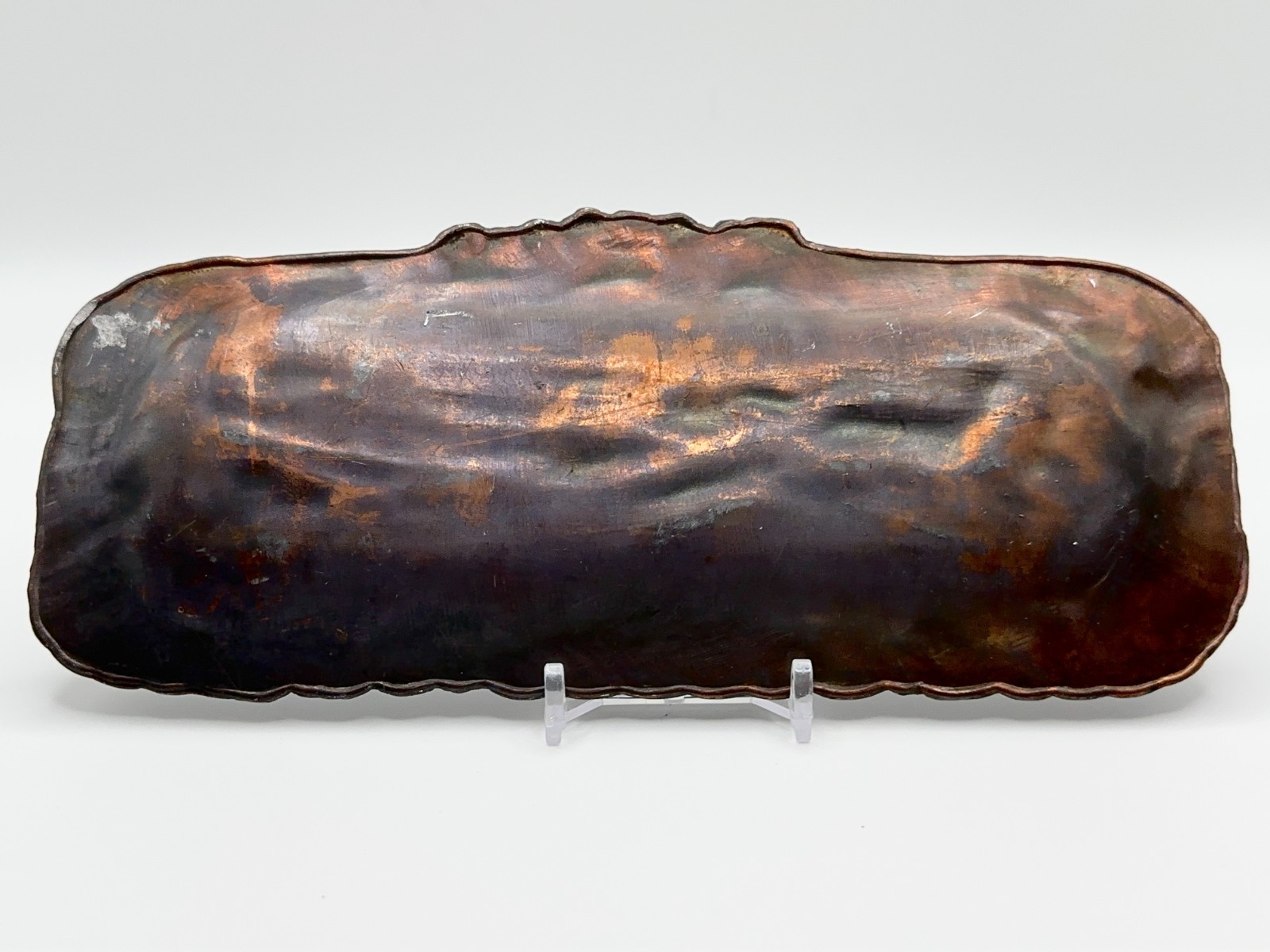 Beautiful Antique ‘Bird’s Eye View of Denver’ Copper Decorated Souvenir Tray 8″