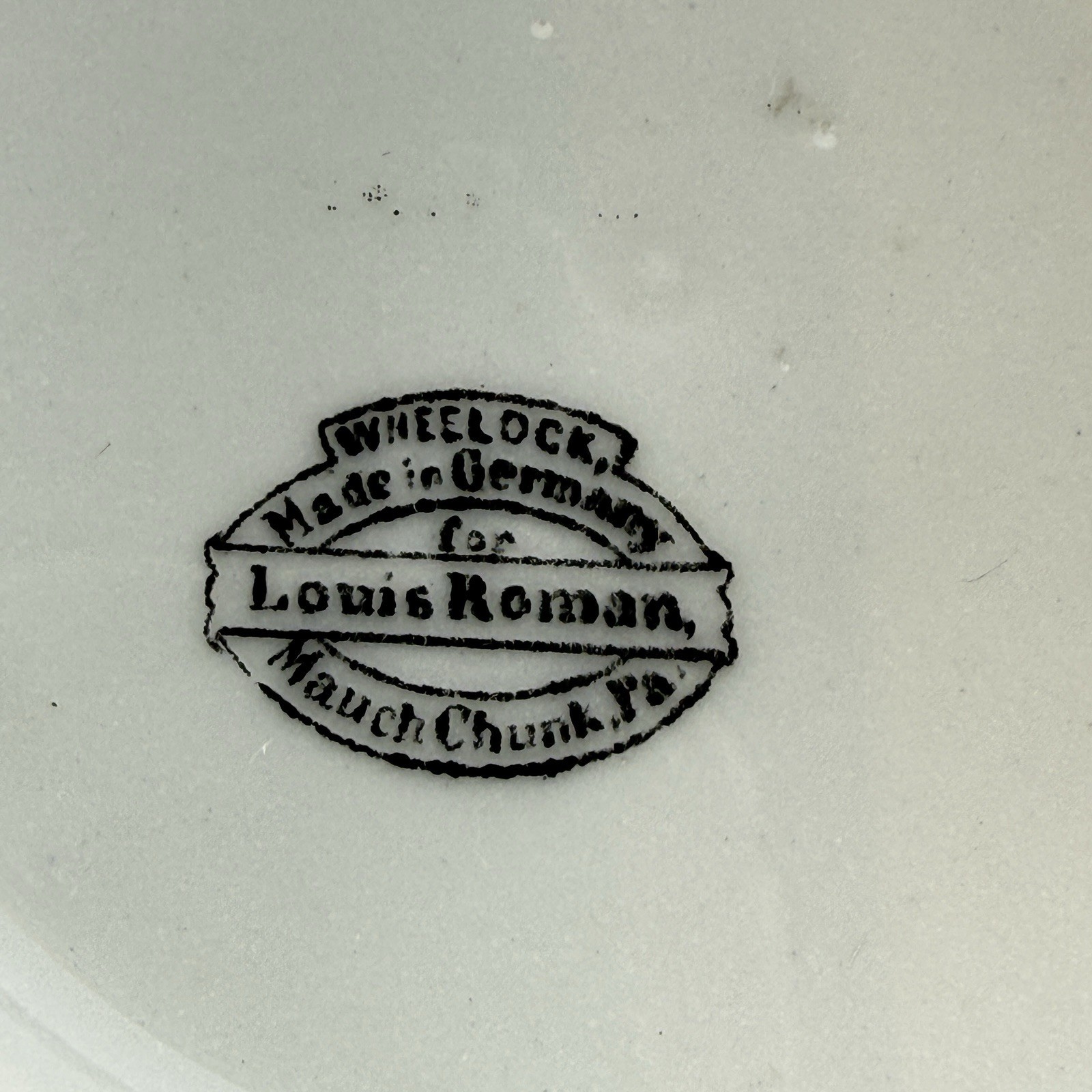 Mauch Chunk Pennsylvania PA Antique RAILROAD Souvenir COBALT TRINKET DISH