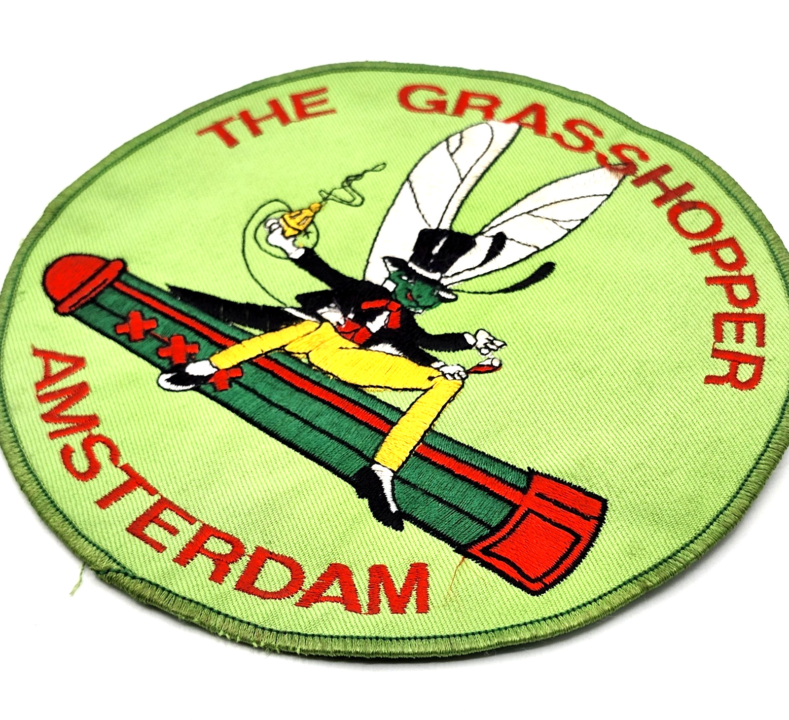 THE GRASSHOPPER Coffee Shop AMSTERDAM Embroidered Large 6.5″ Circle Jacket Patch