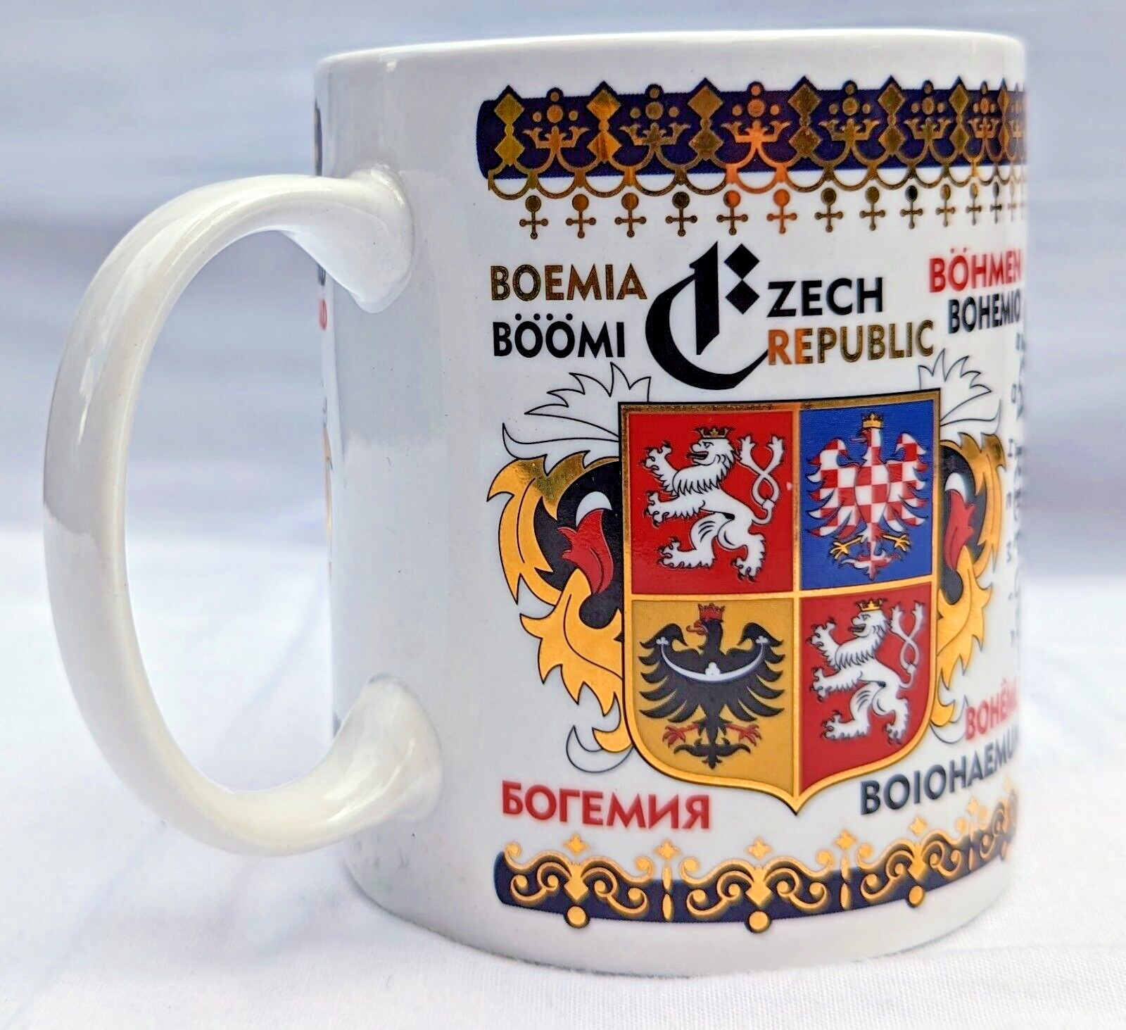Czech Republic Karlovy Vary Karlsbad Mineral Springs Spa Coffee Cup Coat of Arms