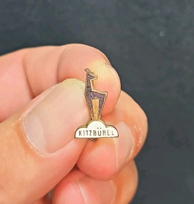 Vintage 1960s Kitzbuhel Austria Ski Travel Souvenir Pin