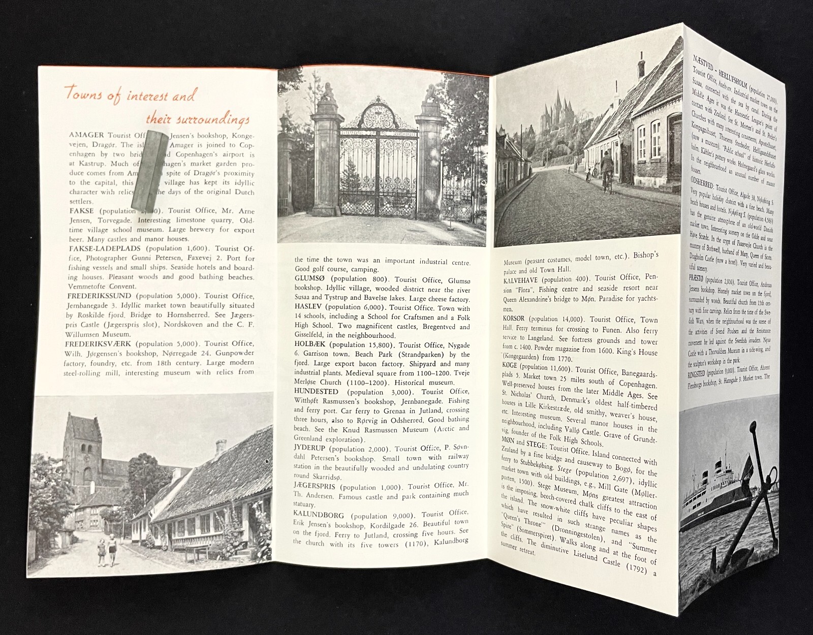 1958 Denmark Eastern Isles VTG Travel Brochure Maps Tourist Information Tours