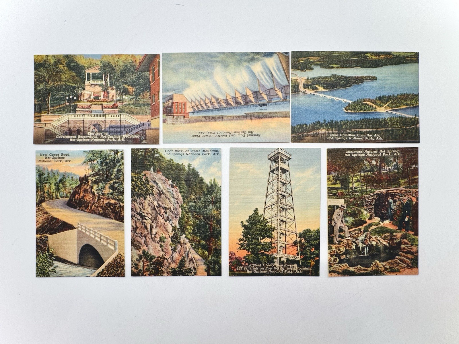 NM 1930’s Souvenir 20 Color Views Art Cards RPPC Hot Springs National Park, Ark