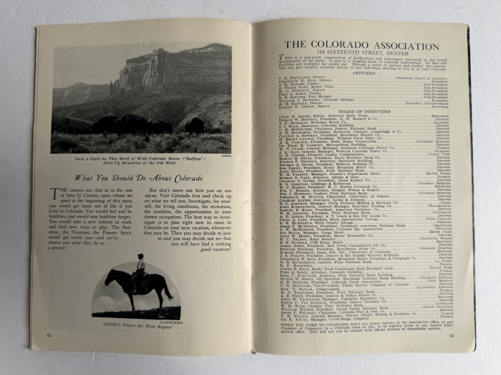 Colorful Colorado Photo Travel Guide Vintage Booklet Brochure 1930s