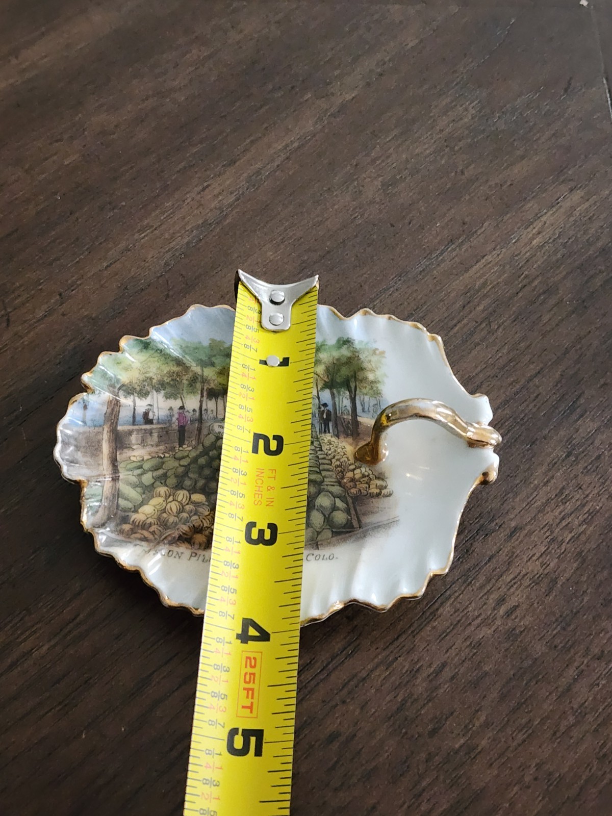 Antique Porcelain Trinket Dish Souvenir – Melon Pile Rocky Ford, COLORADO
