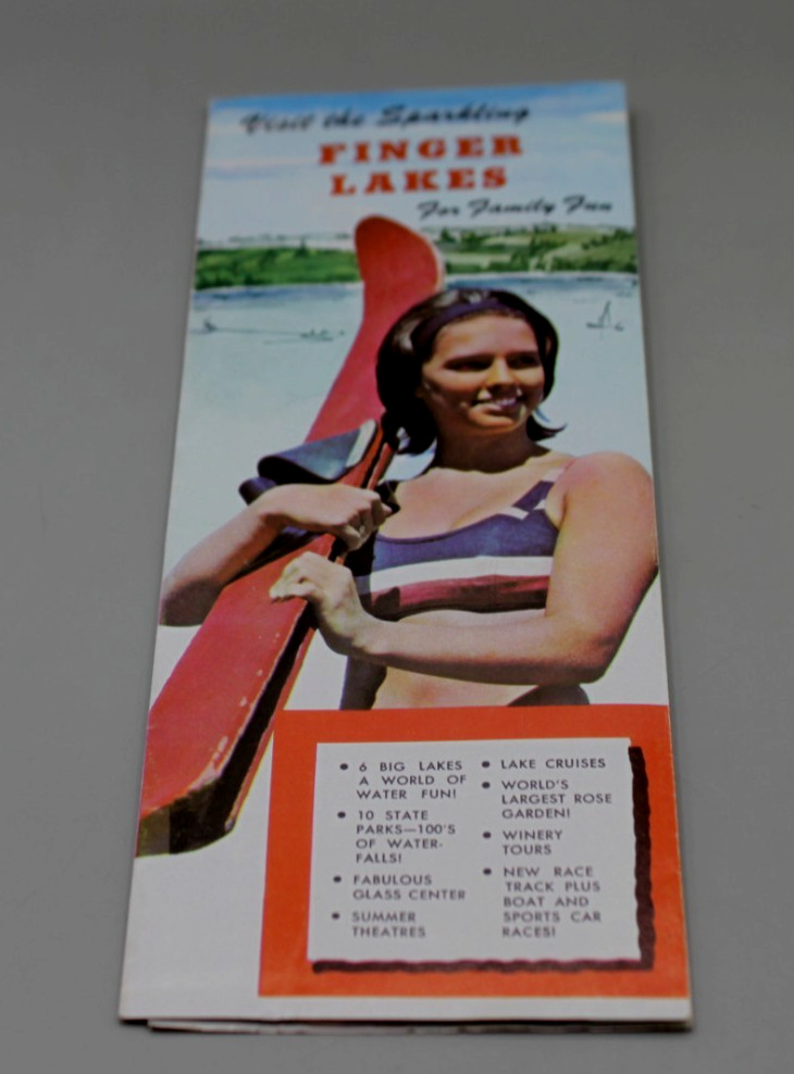 New York Finger Lakes Travel Brochure Map 1950’s