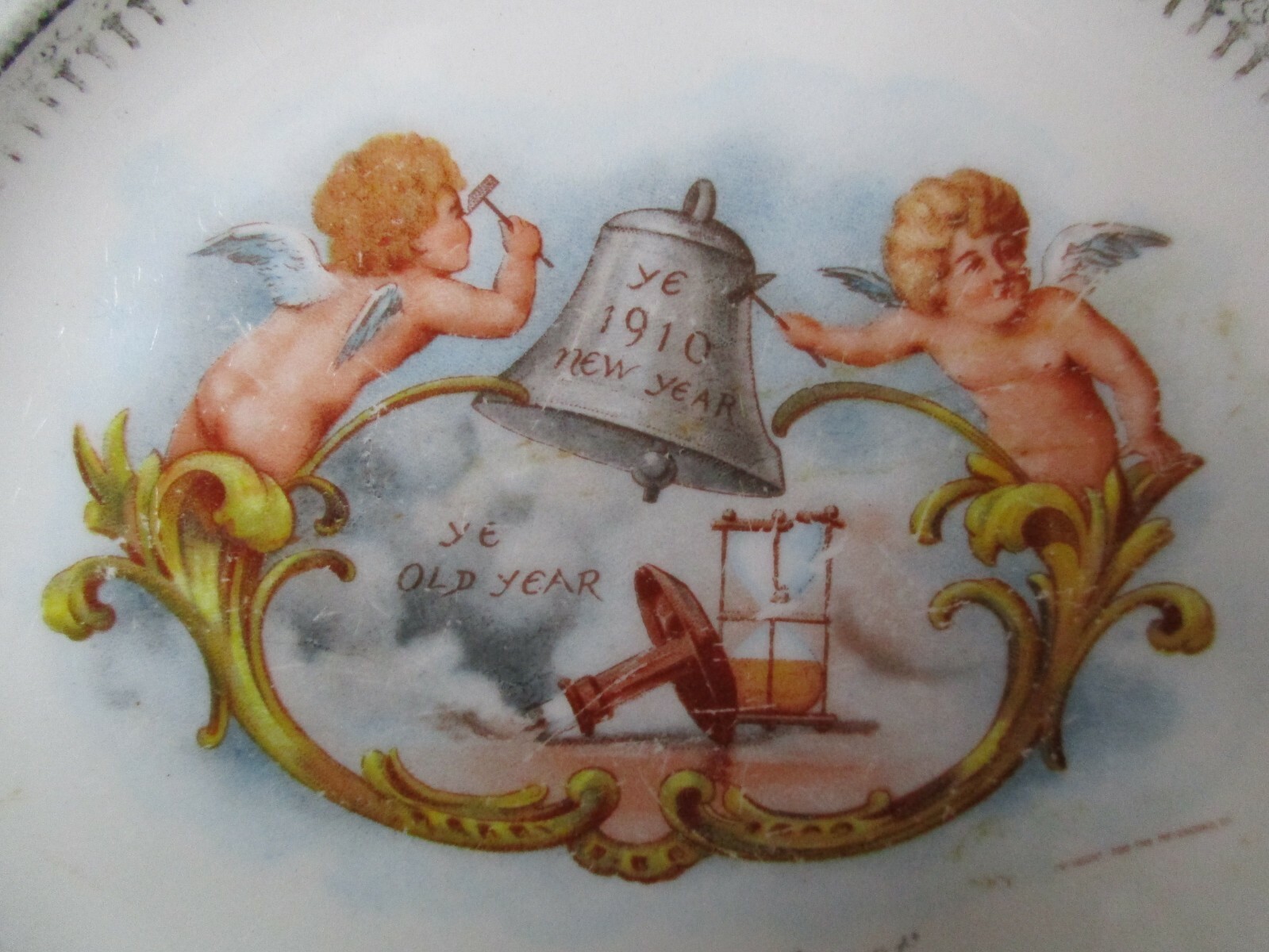 1910 Souvenir Advertising Calendar Plate Souza Melrose Los Angeles California