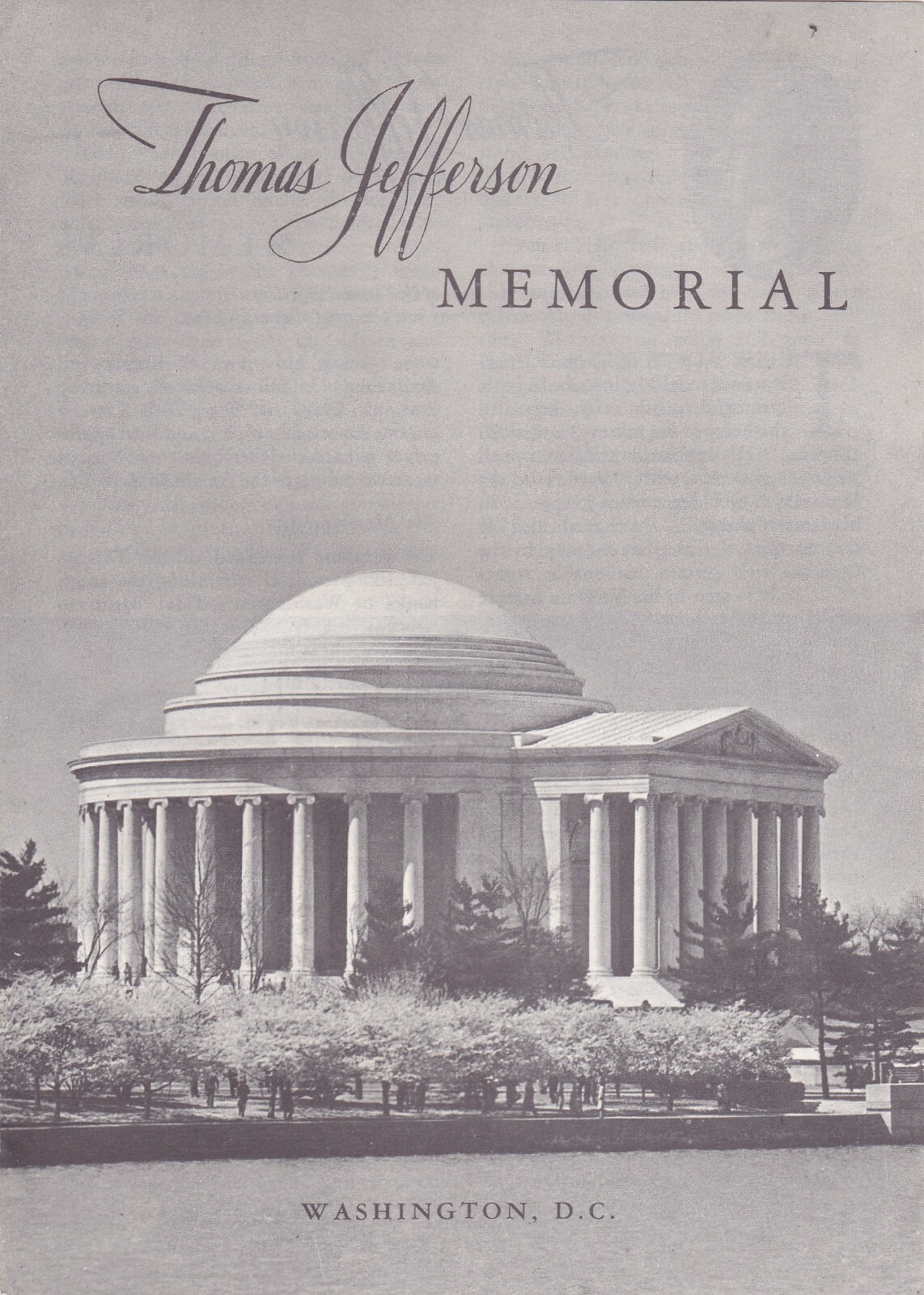 1962 Thomas Jefferson Memorial Brochure