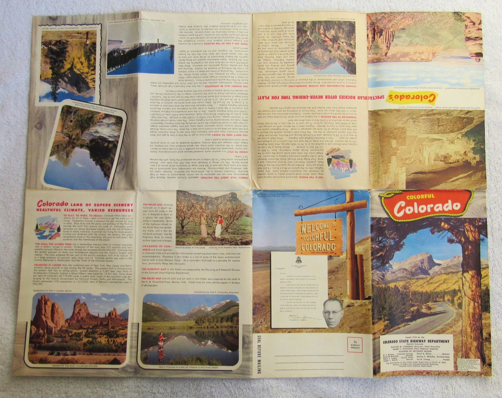 5 Colorful Colorado Souvenir Travel Guides Maps Place Scenes 1941 1950’s Books