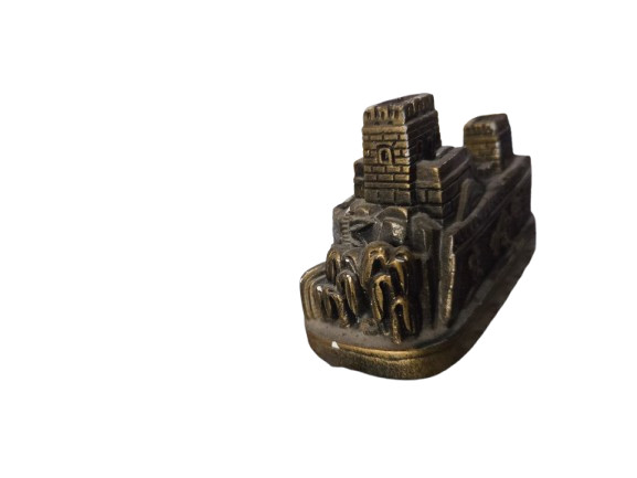 Vintage Great Wall of China Metal Souvenir Statue Figurine Small Chip Damage