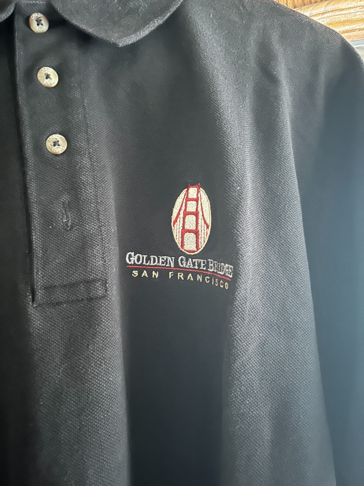 Golden Gate Bridge Black Polo Men’s XL San Francisco Crazy Shirts Hawaii USA