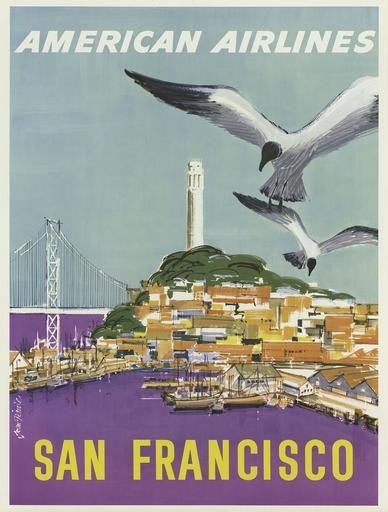San Francisco American Airlines United States Travel Advertisement Poster