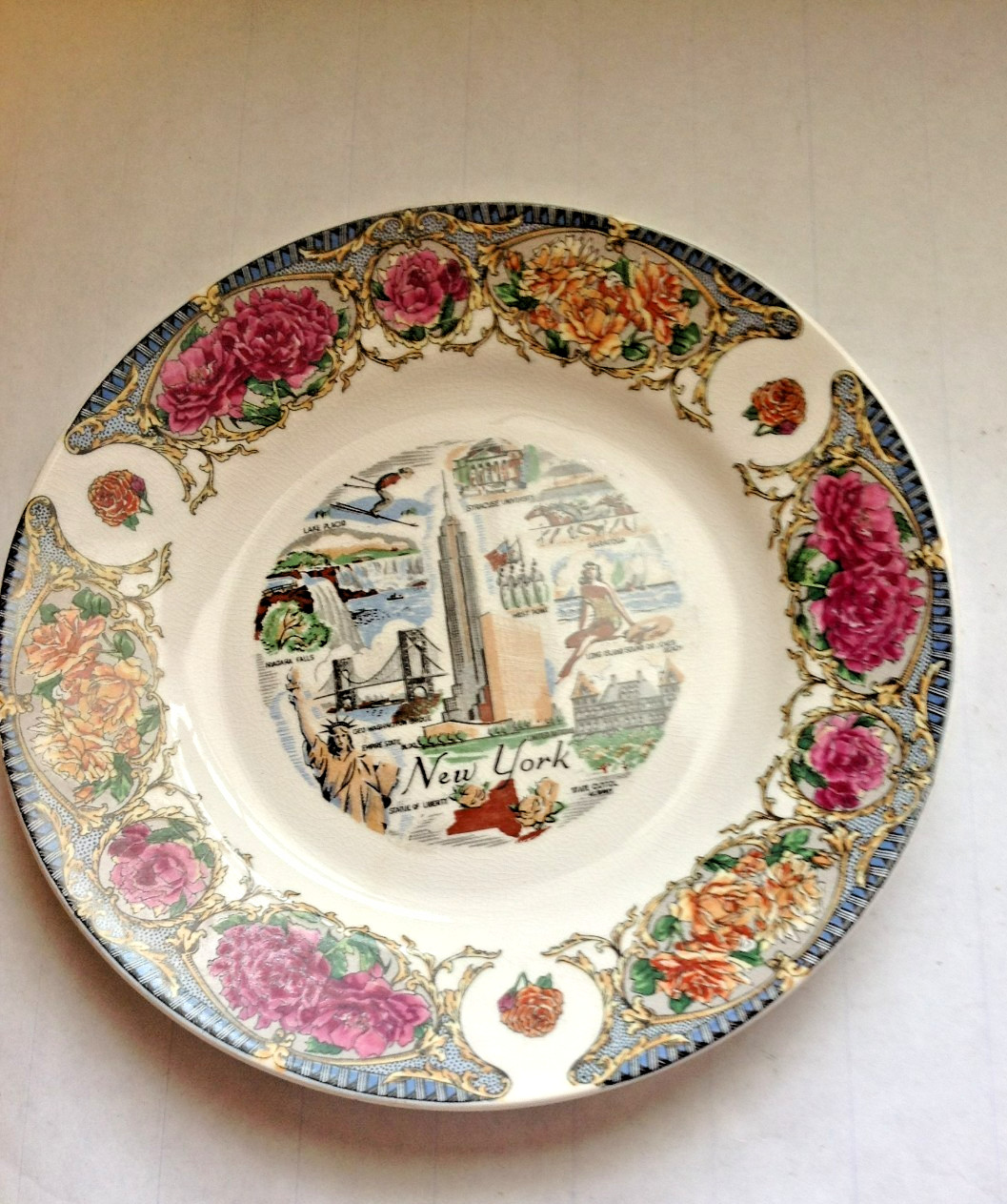 New York State Memorabilia Vintage Plate Twin Towers Photo Maps+ More Big Apple