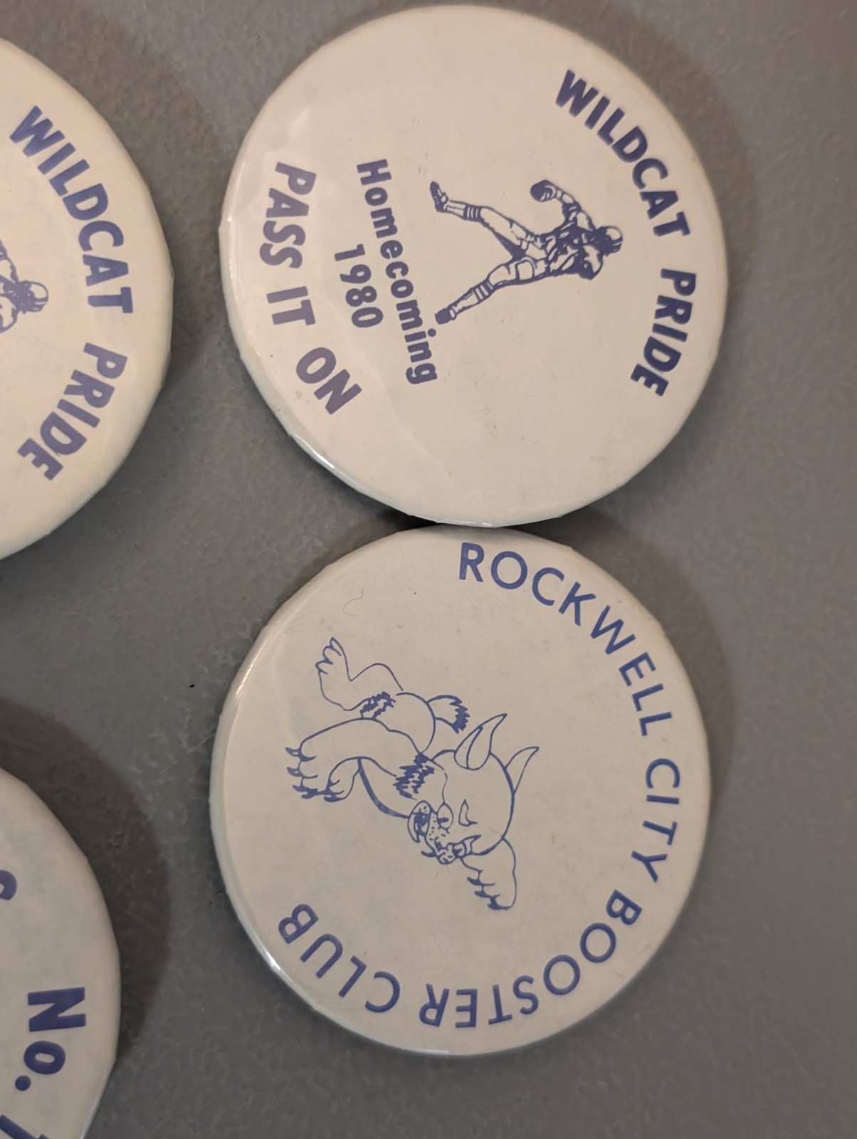 Vtg Rockwell City Iowa Wildcat Button & Ribbon Lot – 1970s 1980s Calhoun County