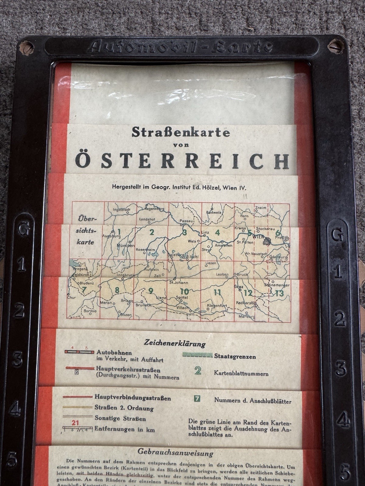 Vintage Austria KARTEN-WUNDER Automobile Car Road Map Bakelite