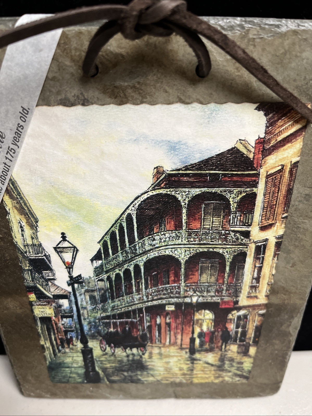 FRENCH QUARTER New Orleans Hand Crafted Roofing SLATE Wall Decor 7”X9”