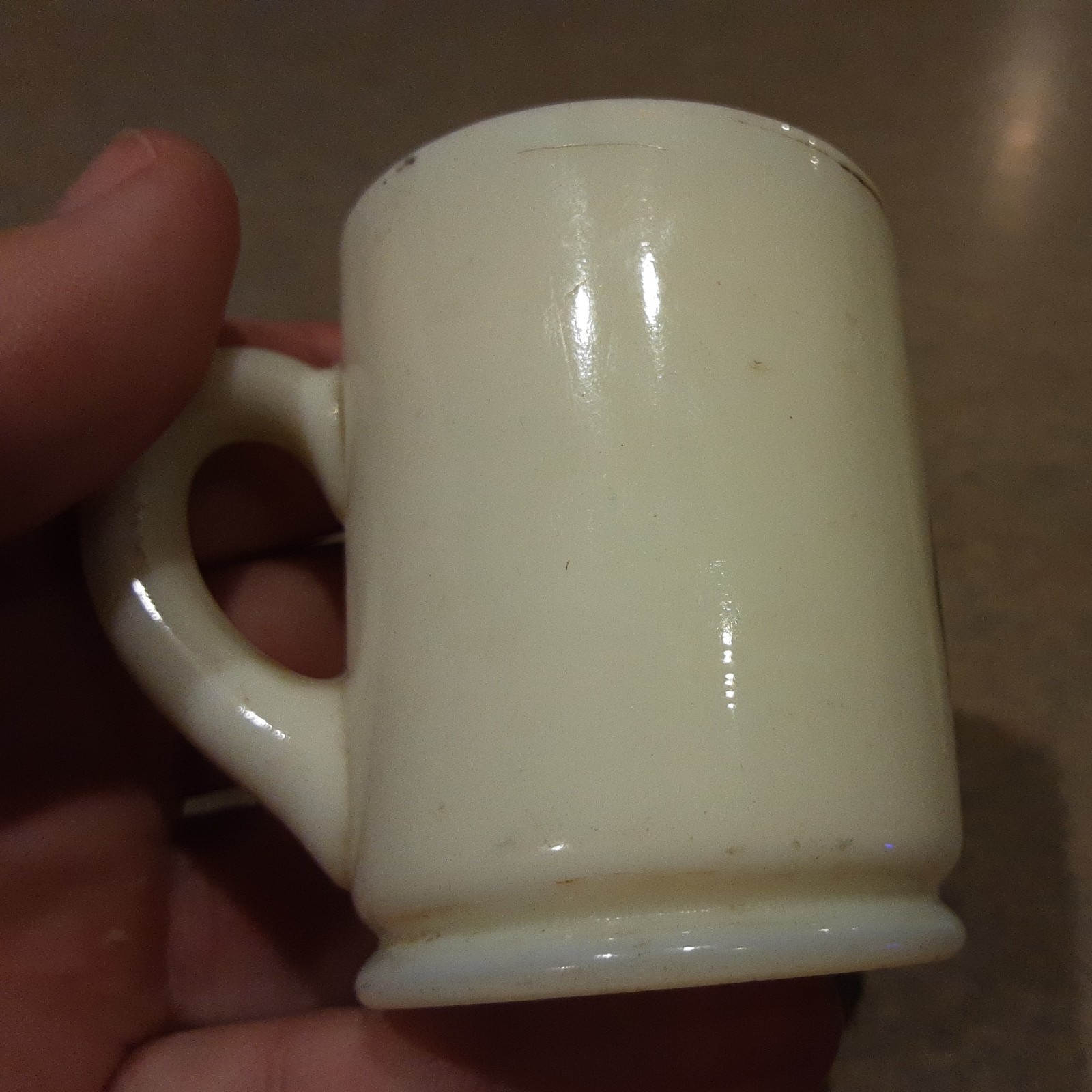 Public Library Waseka, Illinois Custard Glass Souvenir Toothpick Cup