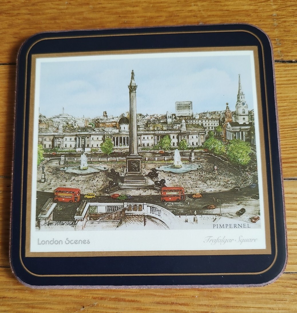 Vintage Scenes Of London Set Of 6 Drink Coasters : In Original Harrods Box
