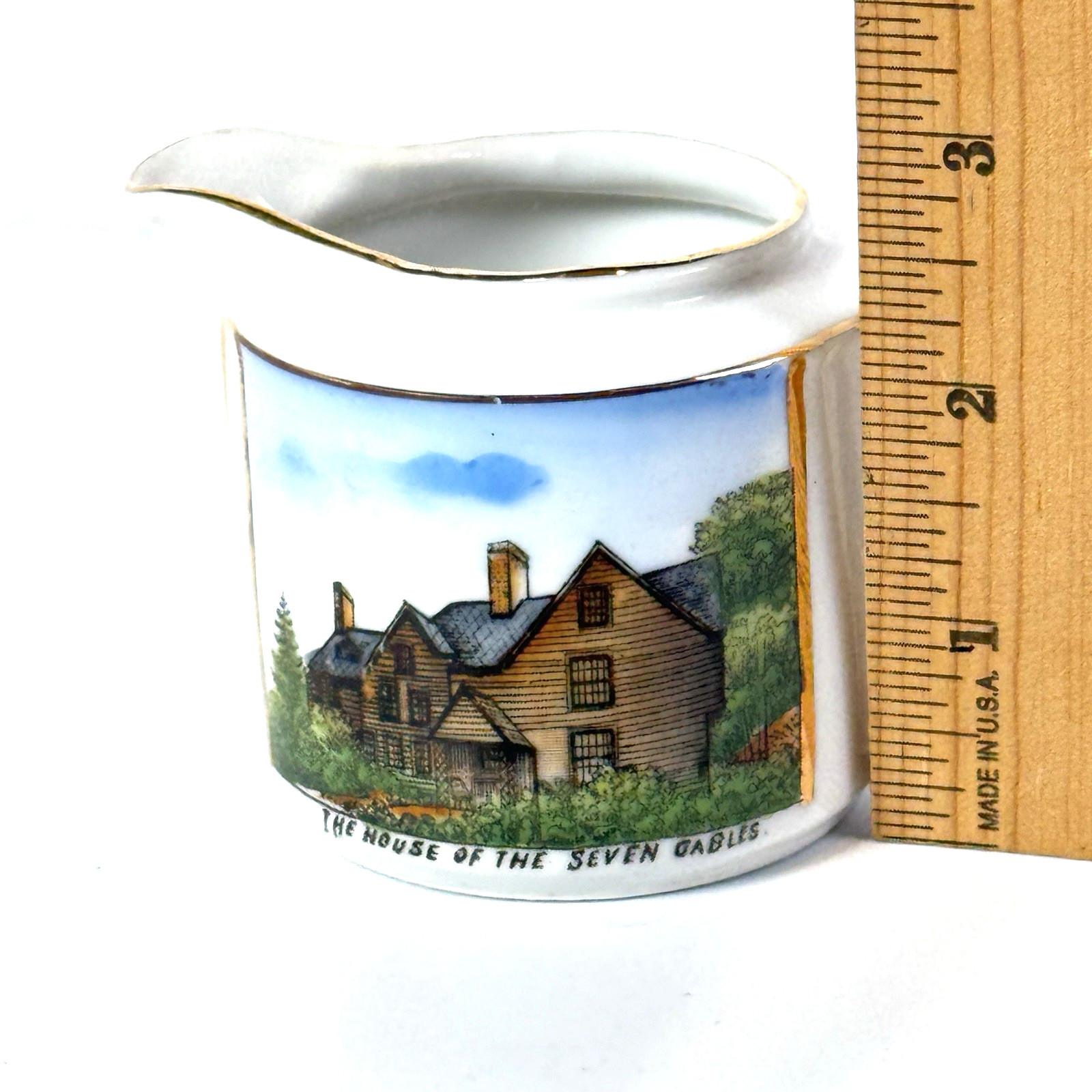 SALEM, MA – HOUSE SEVEN GABLES Antique Souvenir Porcelain China Creamer