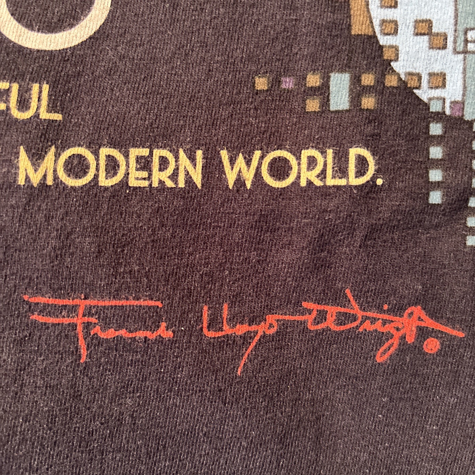 Frank Lloyd Wright Collection T-shirt Cityscape Art Chicago Size S Long Sleeves