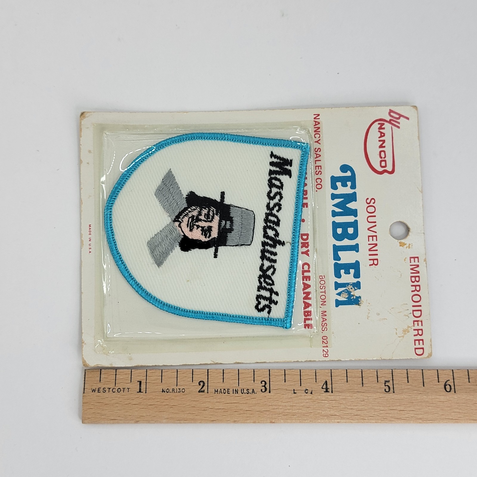 1970s Massachusetts Pilgrim vintage souvenir patch Nanco Emblem New embroidered