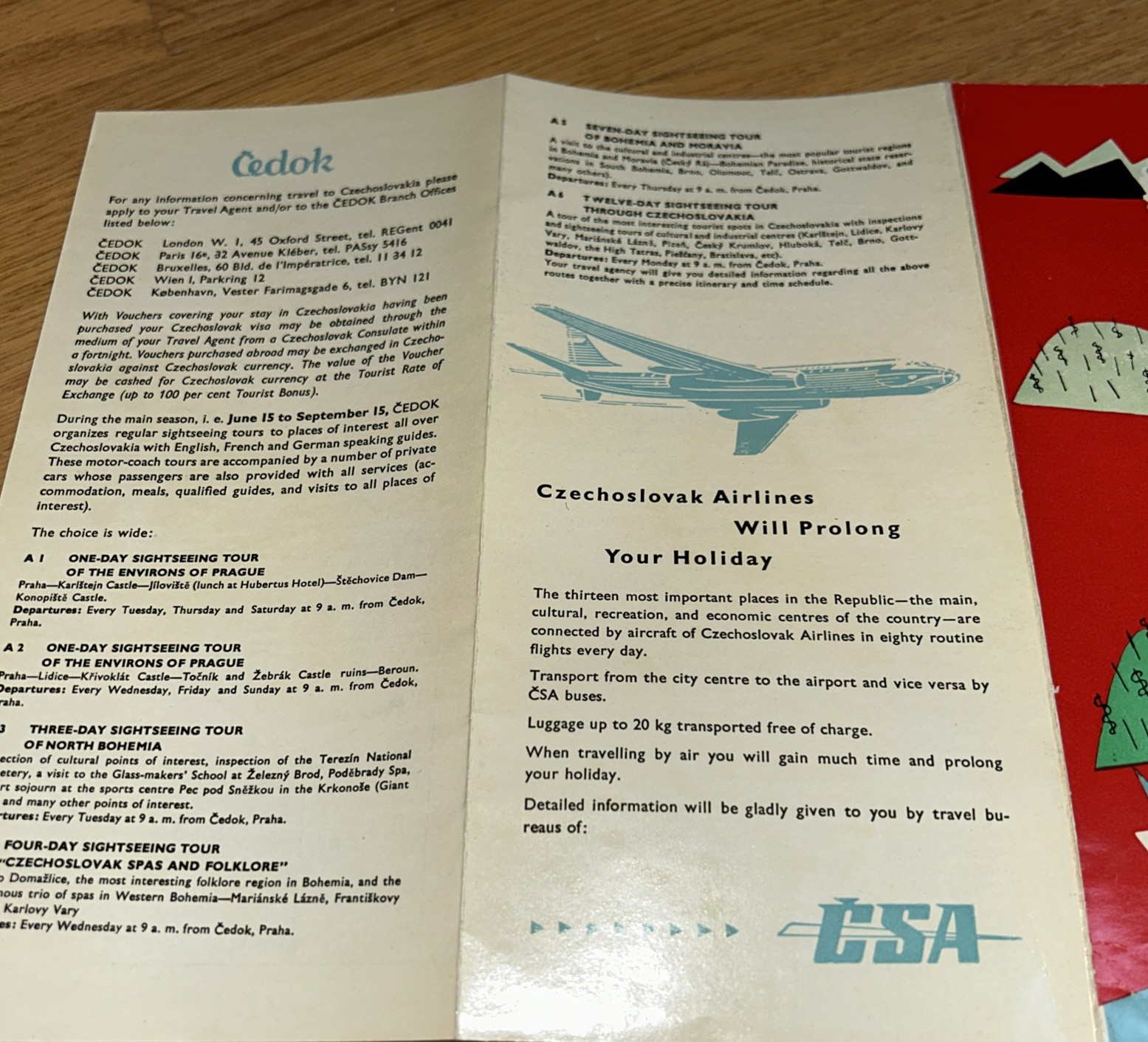 1960 CZECHOSLOVAKIA SOUTHERN SLOVAKIA Brochure / Map