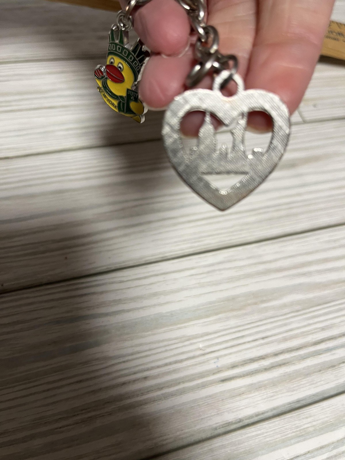 New York City Souvenir Charm Keychain Apple Heart Duck Multicolor NYC Keyring