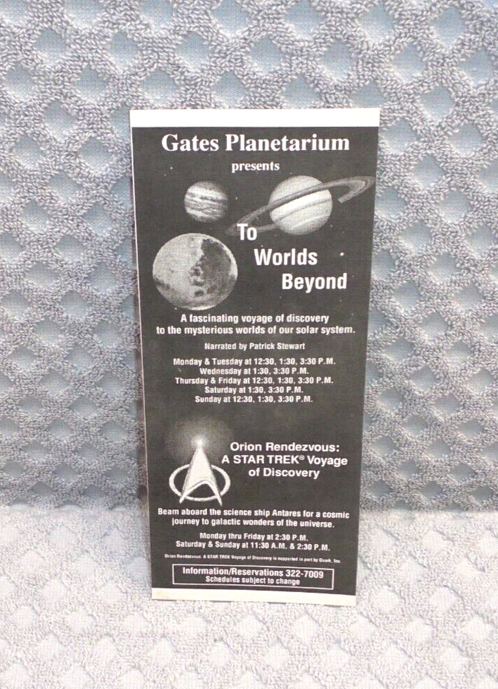 Denver Museum Natural History Gates Planetarium Souvenir Flyer Star Trek Showing