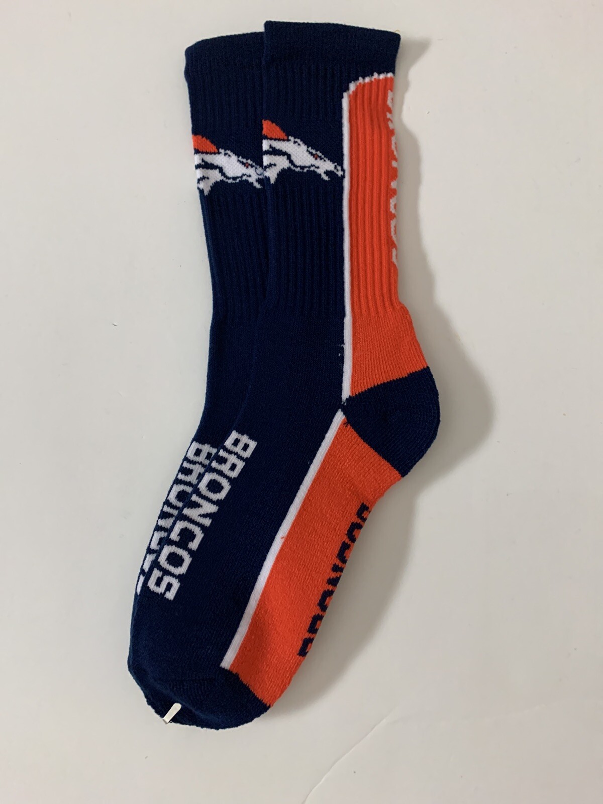 Denver Broncos Adult Crew Socks New Free Ship Large High Quality Thick (F6)
