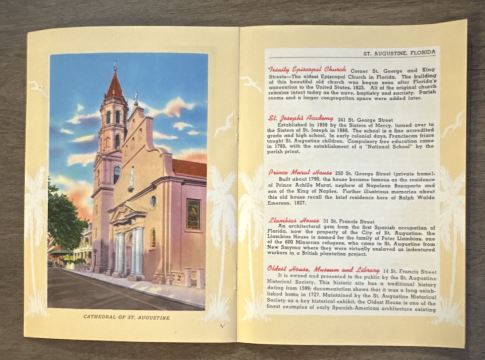 1958 Florida Travel brochures, Post Cards & Guide Book.