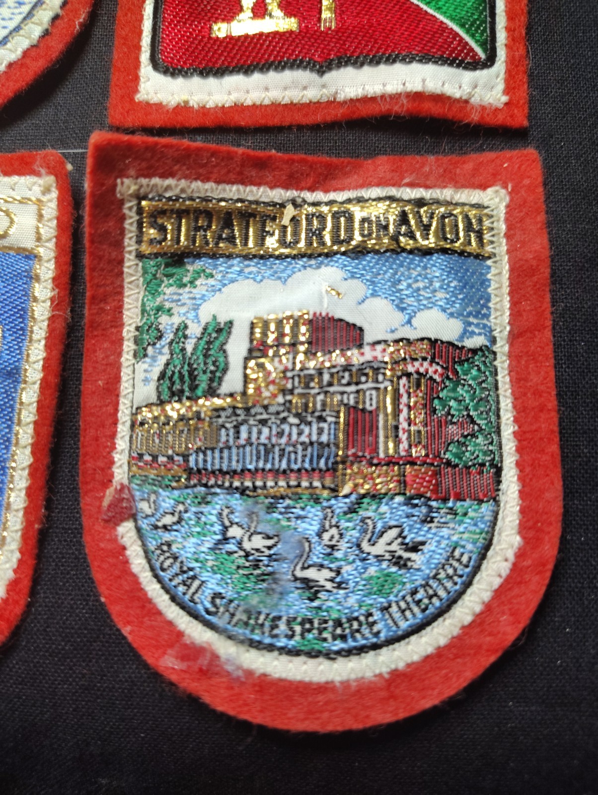 VTN Felt Patches Lot Of 6 Embroided W/ Gold Stitching Bruxelles-Venezia & More