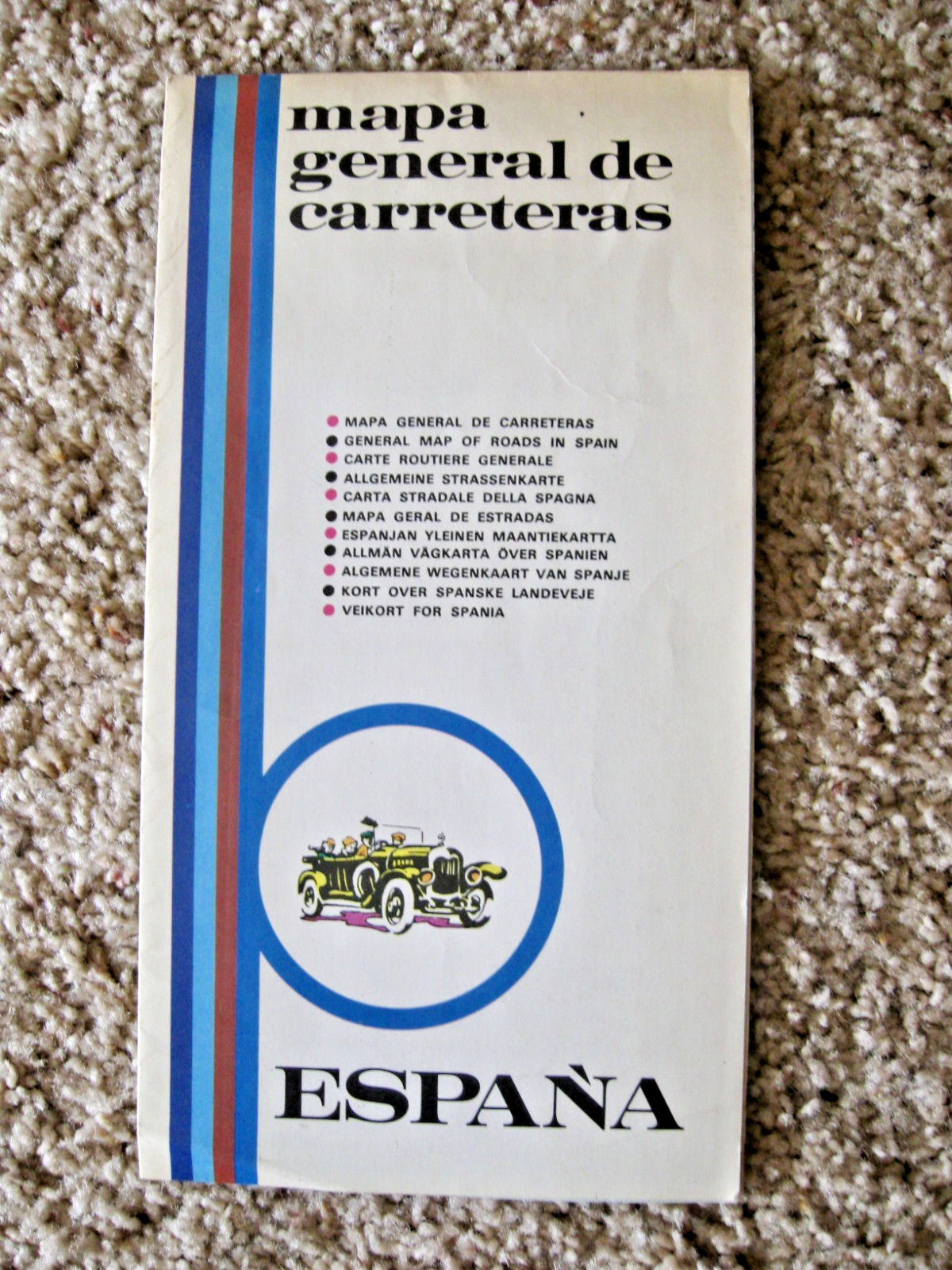 Espana Mapa General De Carreteras 1970 Map of Spain & Portugal Turismo