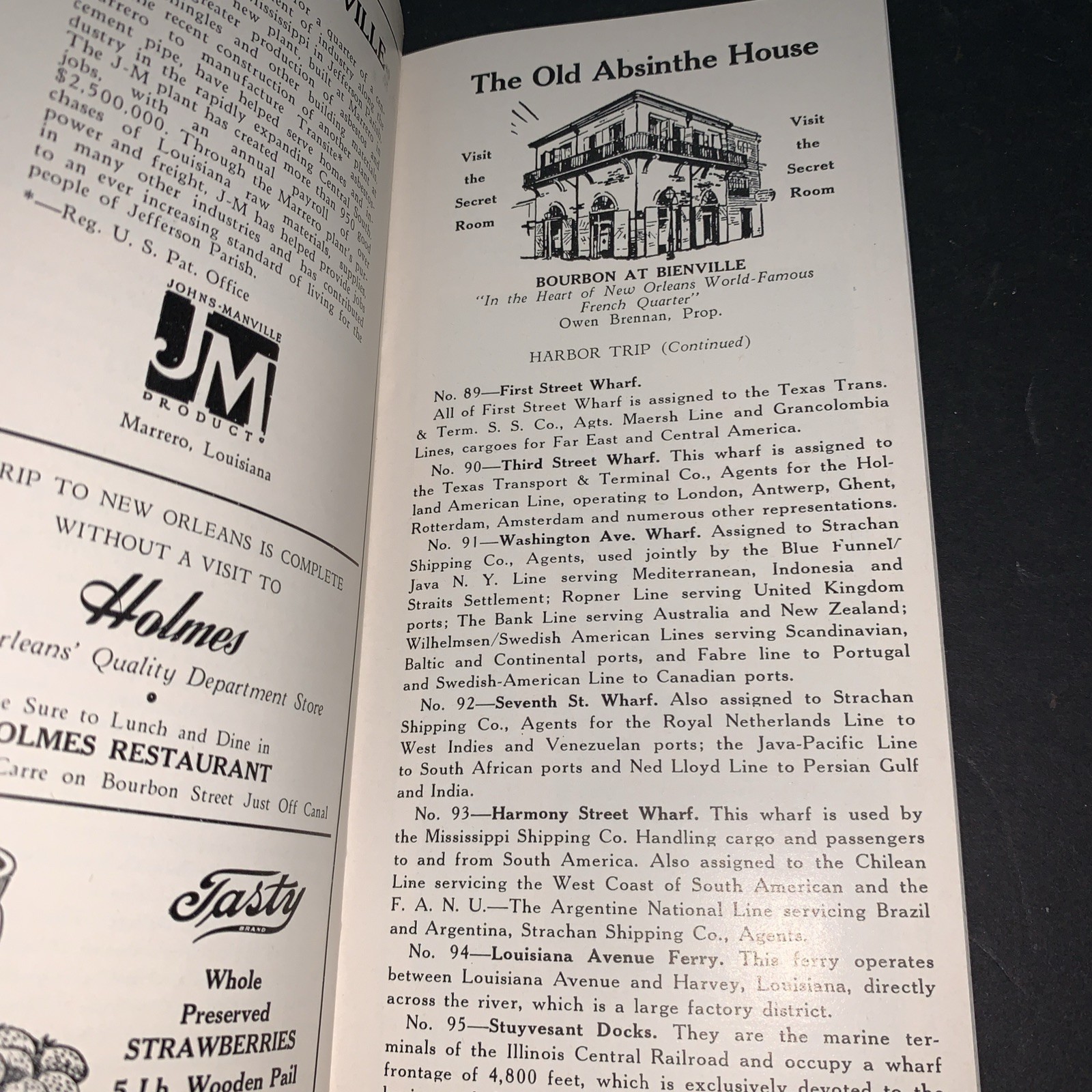 1960 New Orleans LA Souvenir Streckfus Steamers Guide Ads Map Vintage Booklet