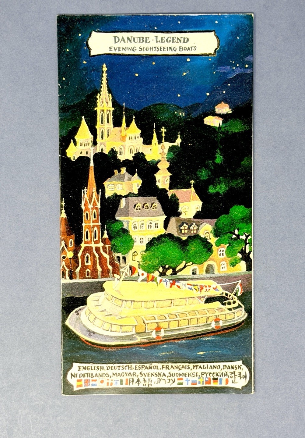 Vintage Duna-Bella Budapest Travel Brochure Sightseeing Boat Danube Hungary Art