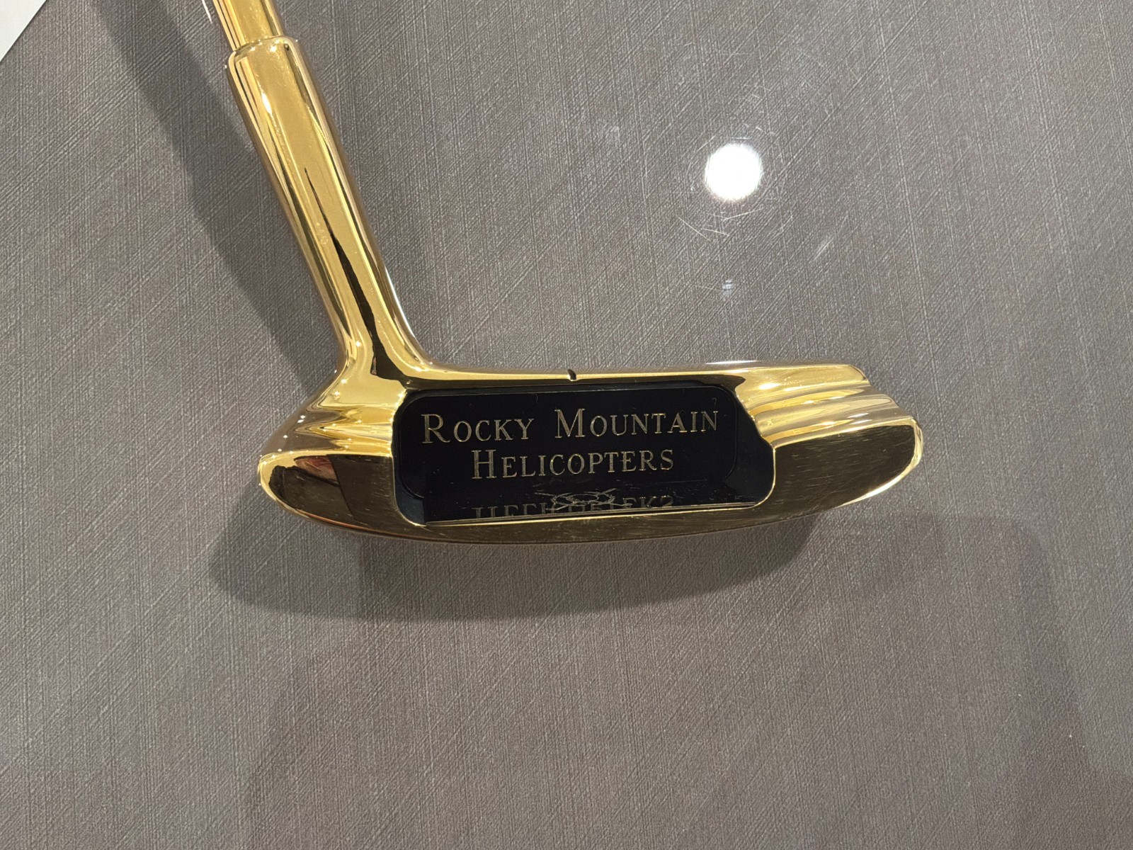 Rocky Mountain Helicopters – 24K gold plated putter -Display Golf Club