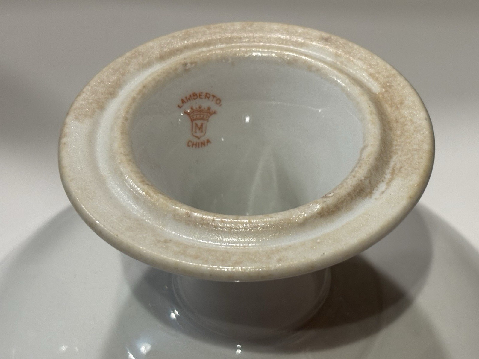Antique RHODE ISLAND Anchor HOPE Logo Pedestal Bowl Candy Dish Lamberton China