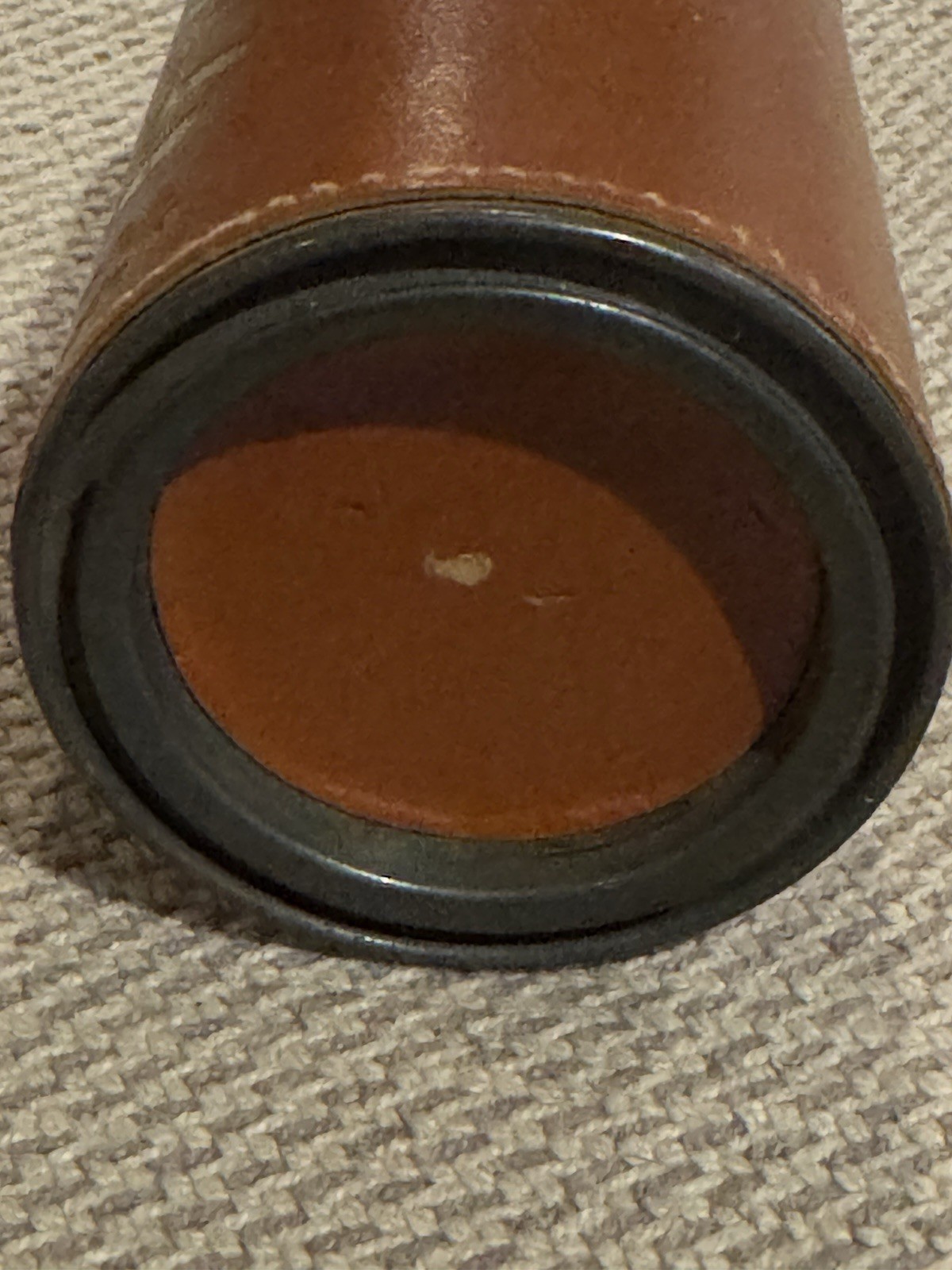 Vintage Souvenir RCMP Leather Cylindrical Coin Bank – Niagara Falls, Canada