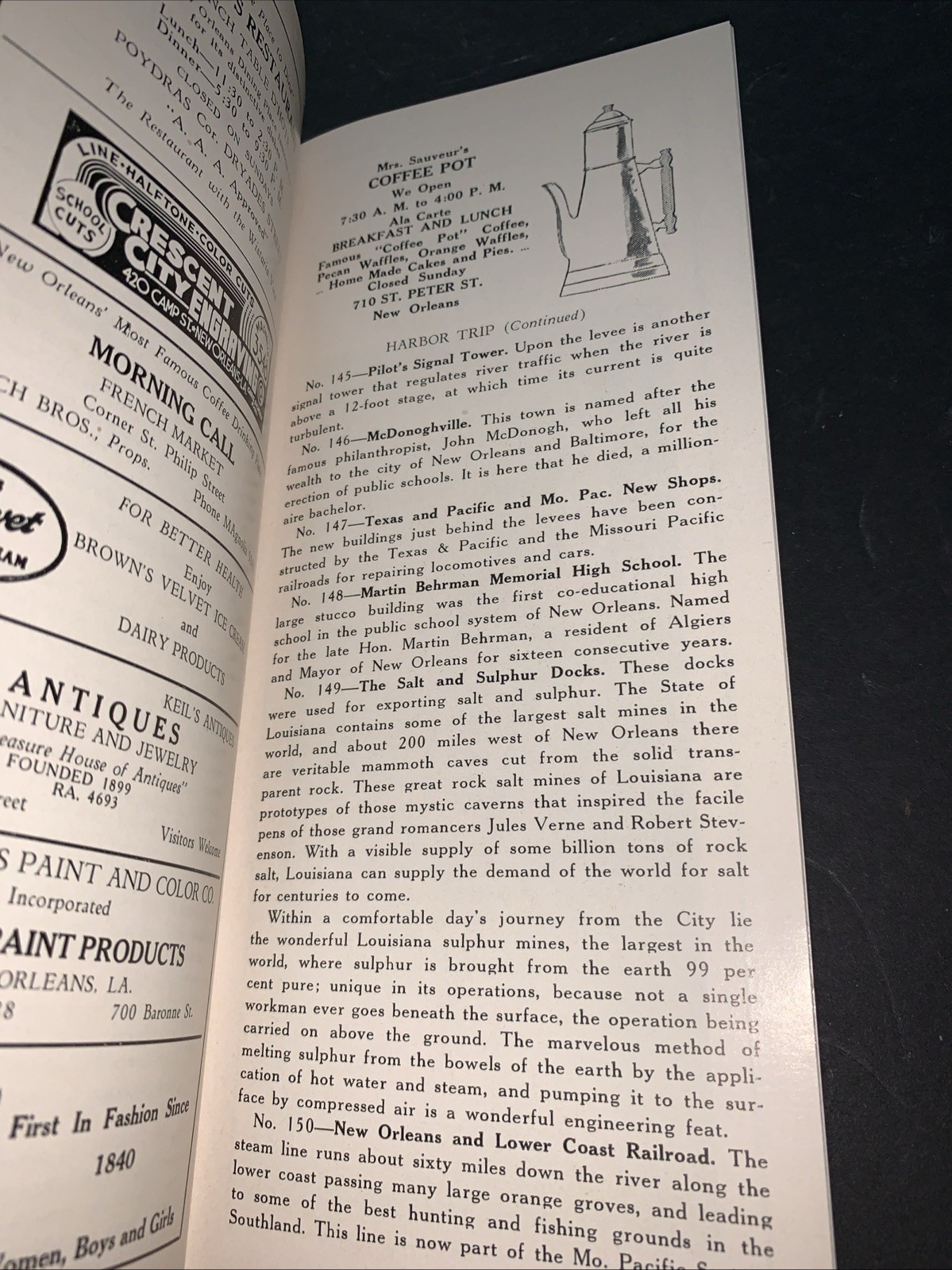 1960 New Orleans LA Souvenir Streckfus Steamers Guide Ads Map Vintage Booklet